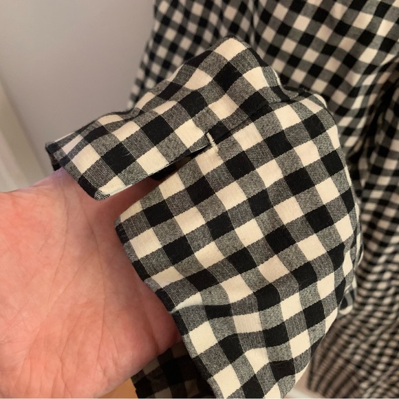 J. Jill Essential Cotton Cropped Stretch Pants Black and White Gingham 14 - Picture 6 of 8